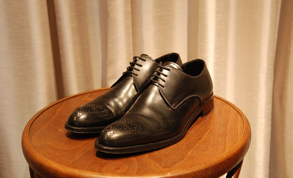 ドレス/ビジネスErmenegildo Zegna プレーントゥ 革靴 黒 サイズ8